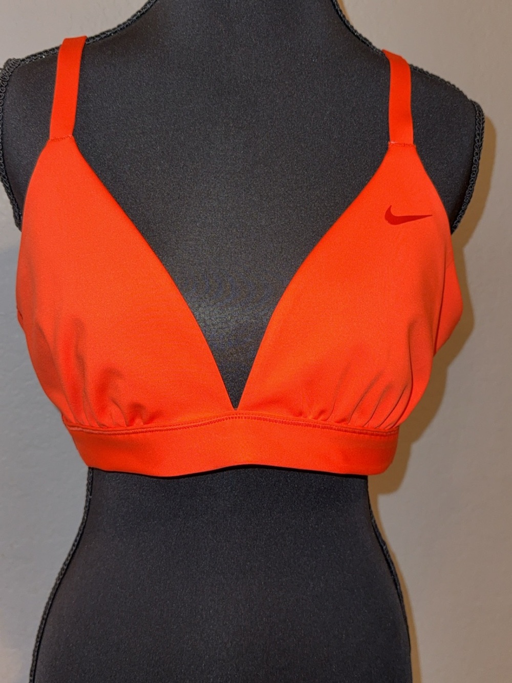 Nike Orange V-Neck Light Support Sports Bra